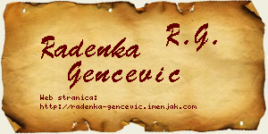 Radenka Genčević vizit kartica